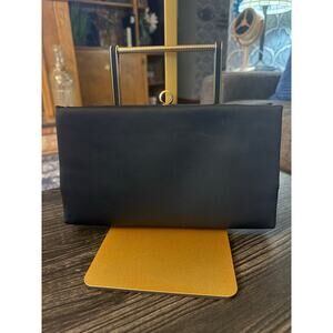 Vintage “After 5” Satin Structured Top Handle Kiss Top Evening Bag